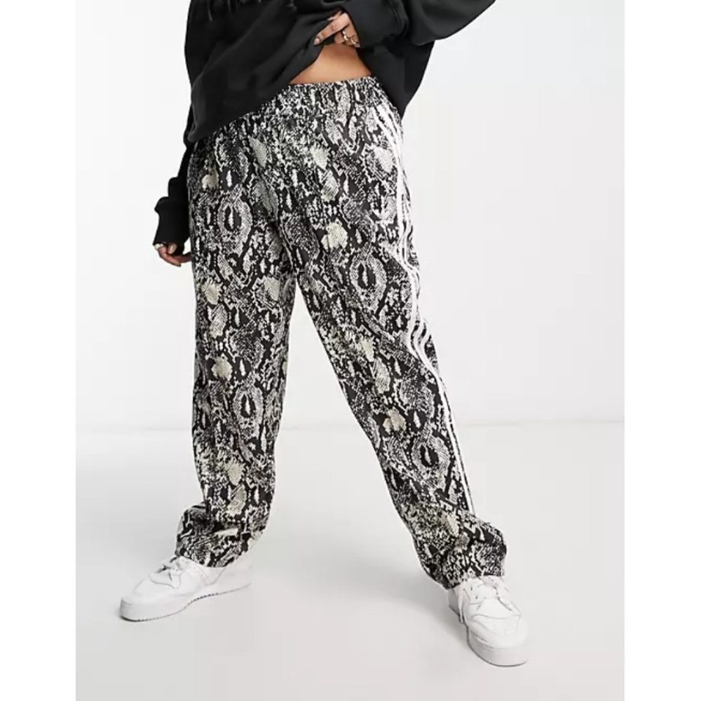 adidas Originals Snake Print Track Pants - Black and White